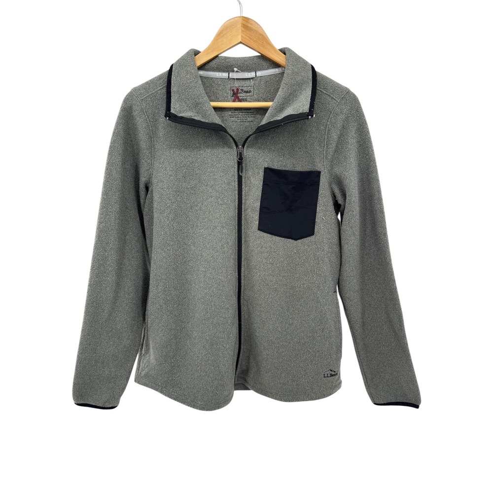 LL Bean Women's Gray Fleece Full Zip Jacket Pocket Size‎ Small Regular